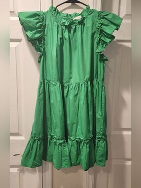 House of Harlow 1960 Bright Green Ruffle Tiered Dress